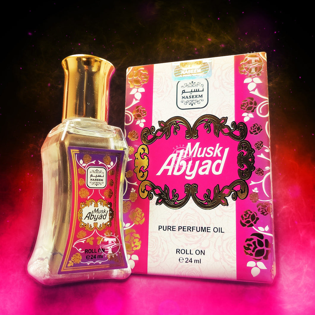 Musk Abyad | PURE Perfumed Oil | Roll On | 24ml | By Naseem