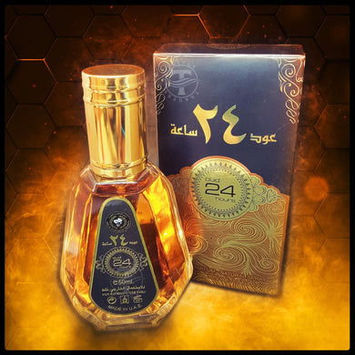 Oud 24 Hours Eau De Parfum Natural Spray by Ard Al Zaafaran Made in UAE 50ml 1.7 FL OZ