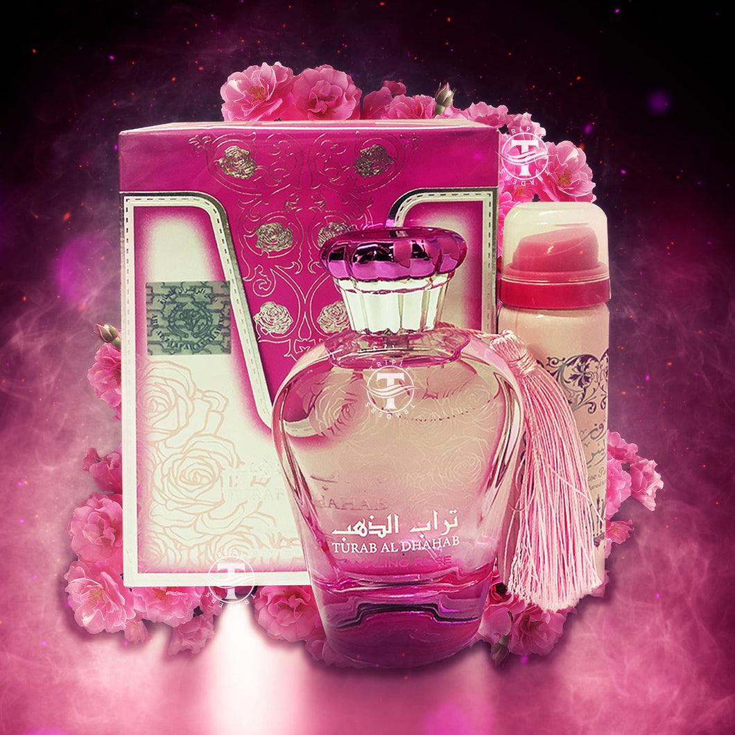 Turab Al Dhahab Amazing Rose + FREE Deo Spray By Ard Al Zaafaran 100ml 3.4 FL OZ  Eau De Parfum Oriental Perfume