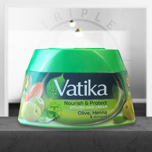 Vatika Hair Nourish and Protect - Styling hair Cream - Olive, Henna & Almond 140 ml