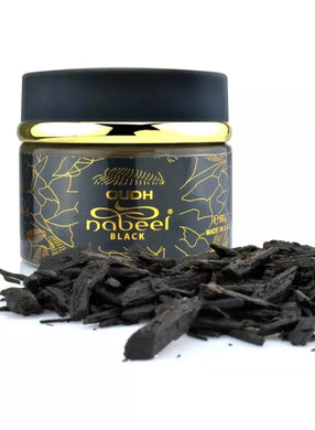 ⁨Bakhoor bakhour incense agarwood oud Black 60 gms by nabeel بخور عود نسايم⁩