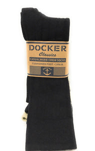 Dockers Mens 3 Pack Classics Casual Crew Cotton Socks Black Navy Khaki Triple Traders Dockers Mens 3 Pack Classics Casual Crew Cotton Socks Black Navy Khaki Triple Traders