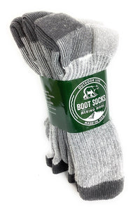 3 pair Men's Outdoor Life Merino Wool Thermal Boot Crew Socks 10-13