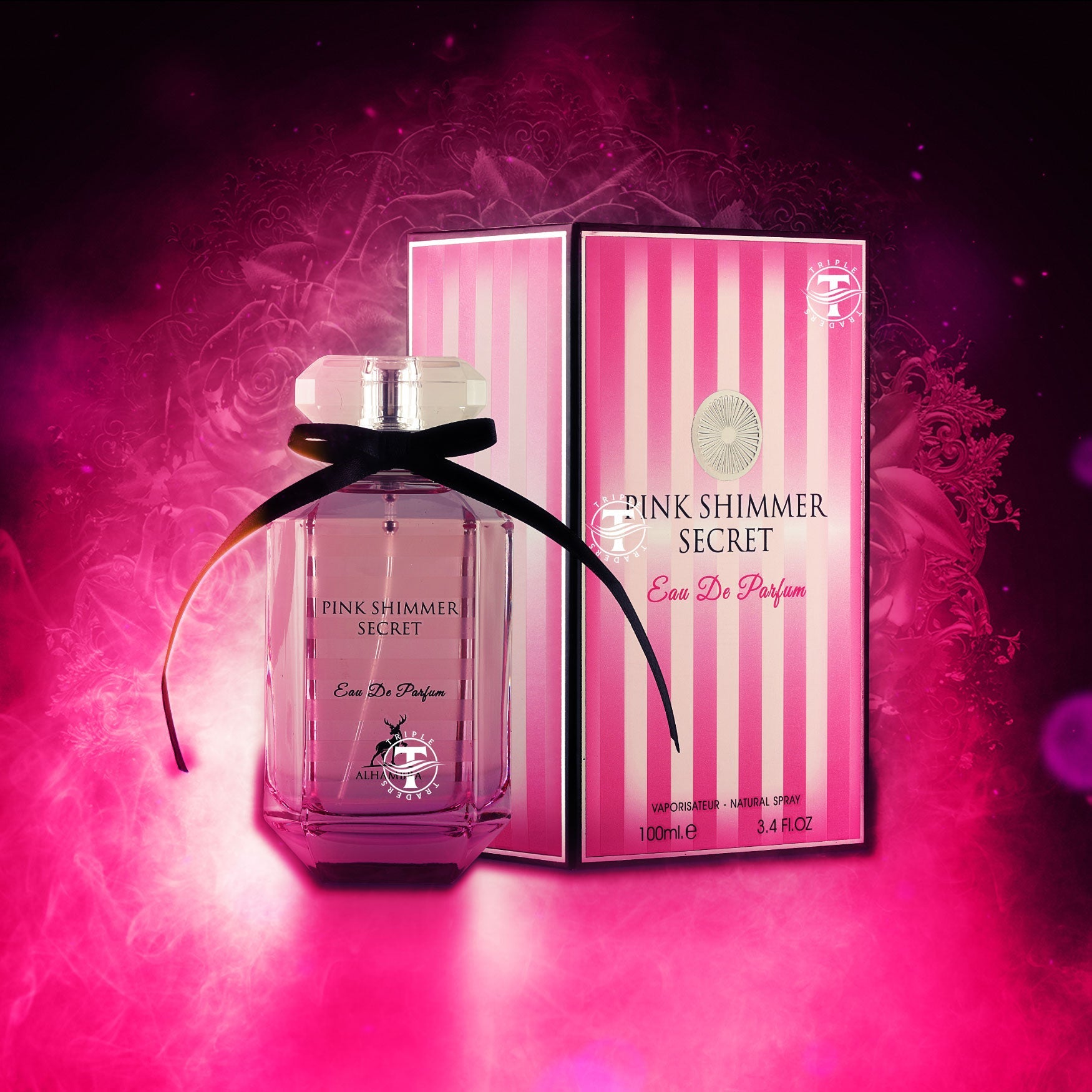 Pink Shimmer Secret Eau De Parfum by Maison Alhambra 100ml 3.4 FL