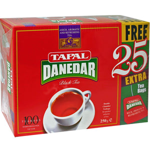 Tapal Danedar Tea Bags : Special Pack : 125 TEA Bags (100 TEA Bags+ 25 Extra TEA Bags) 250 G