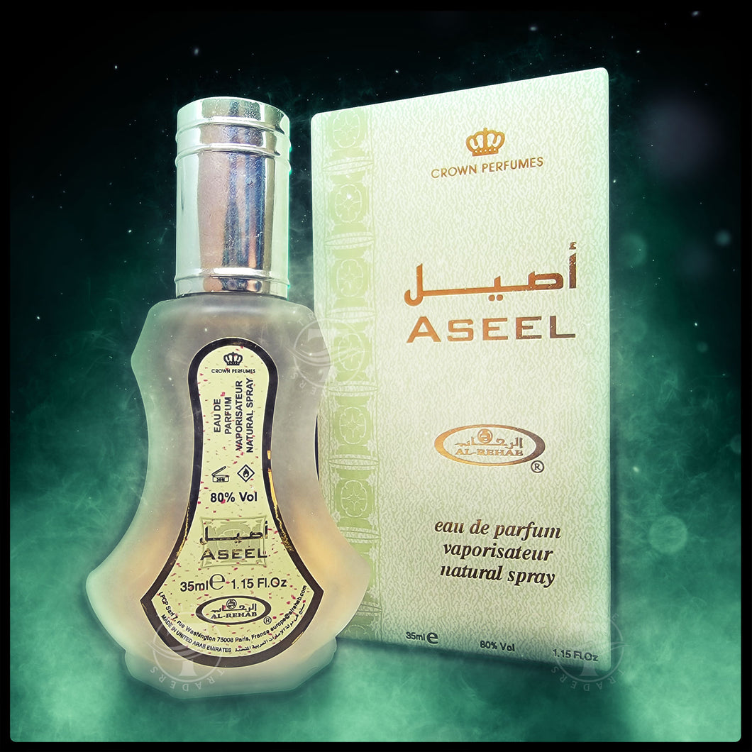 Aseel Eau De Parfum Natural Spray Vaporisateur 35ml 1.15 FL OZ By Crown Perfumes