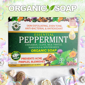 Essential Peppermint - Organic Soap - 100% Natural By Al-Riyan