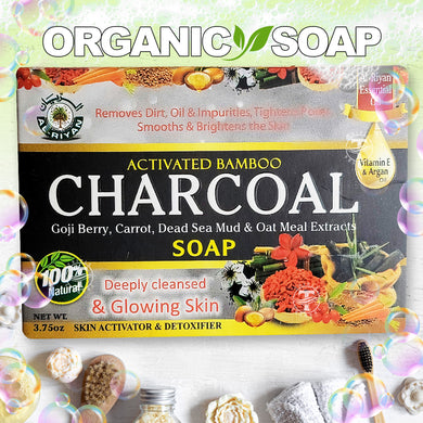 Essential Activated Bamboo Charcoal Organic Soap - 100% Natural By Al-Riyan