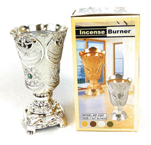 Yasmeen Silver Beautiful Charcoal Incense Burner Metallic Bakhoor Holder for Home, Office, Religious Setting. Excellent Craftmanship