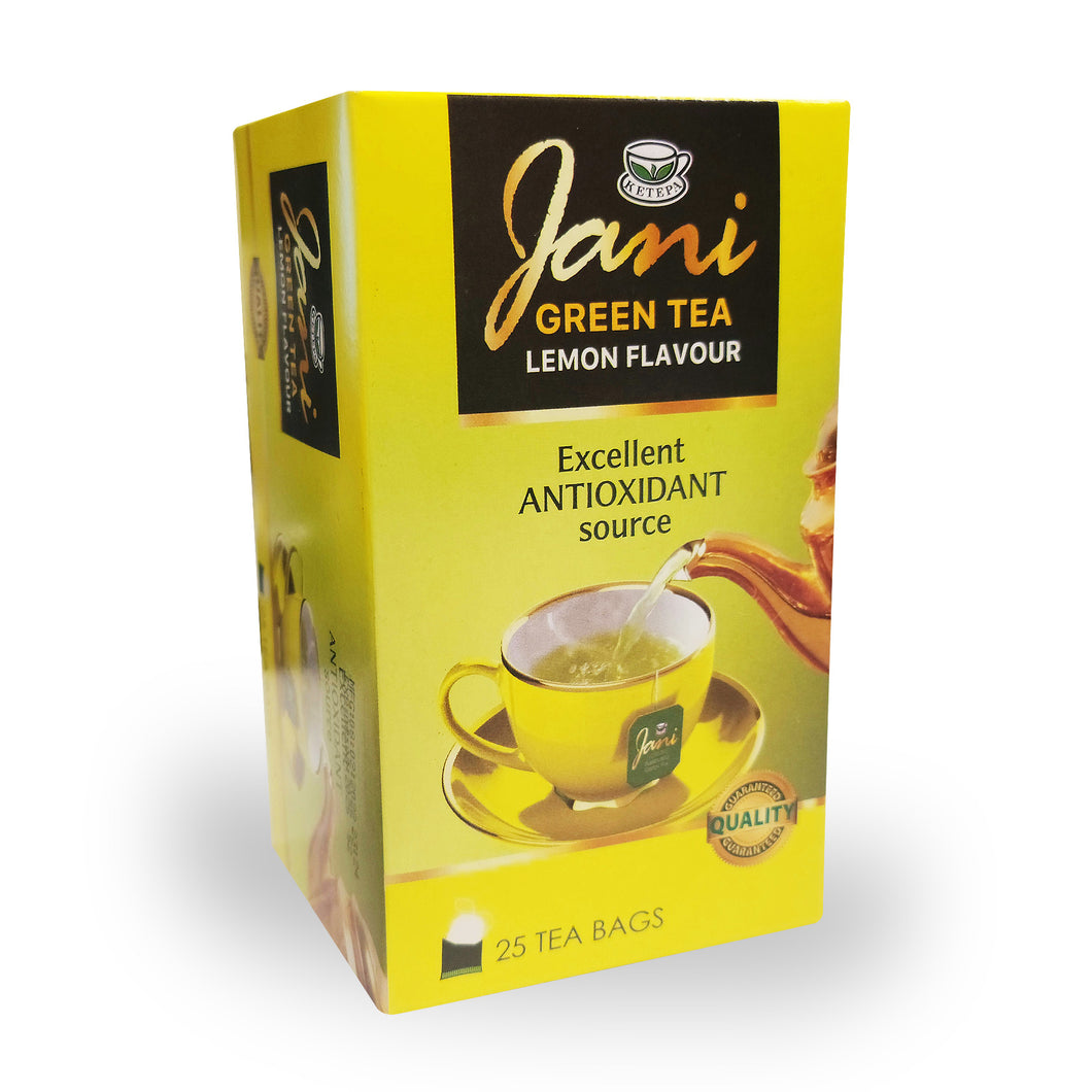 Ketepa - Jani Green Tea Lemon Flavor - 25 Tea Bags - Net Weight 50g