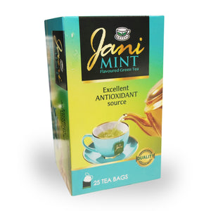 Ketepa - Jani Green Tea Mint Flavor - 25 Tea Bags - Net Weight 50g