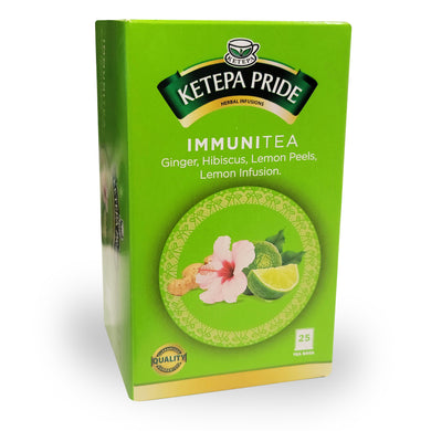 Ketepa Tea - Immunitea - Ginger, Hibiscus, Lemon Peels, Lemon infusion - 25 Tea Bags