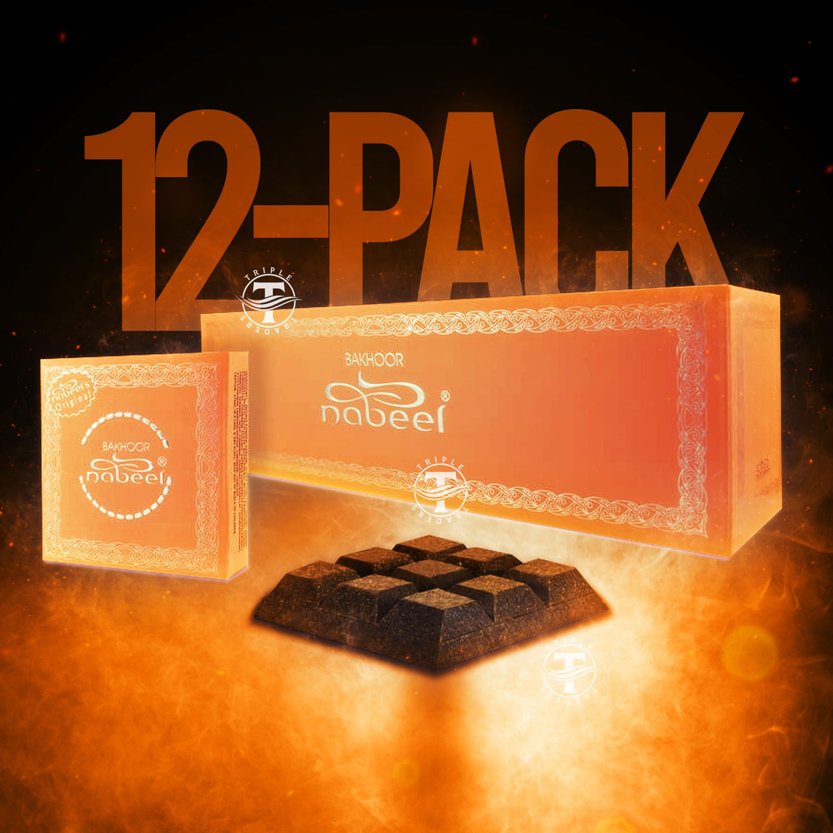 12 Pack - Original Nabeel (40gm x12 480gm) Bakhour Nabeel Incense Bakh ...