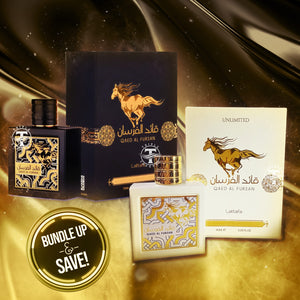Bundle Qaed Al Fursan + Unlimited Edition Eau De Parfum 90ML 3.04 FL OZ By Lattafa