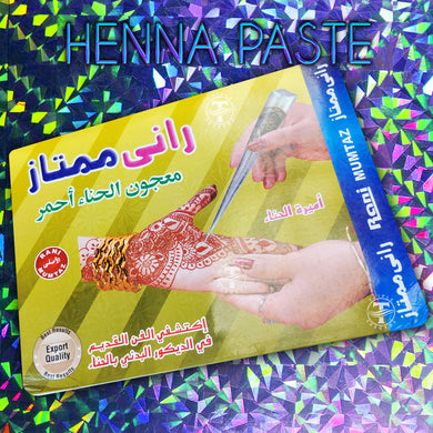Red Henna  - Made In Pakistan - Henna Paste in Cones - 12x cones - IMPORT