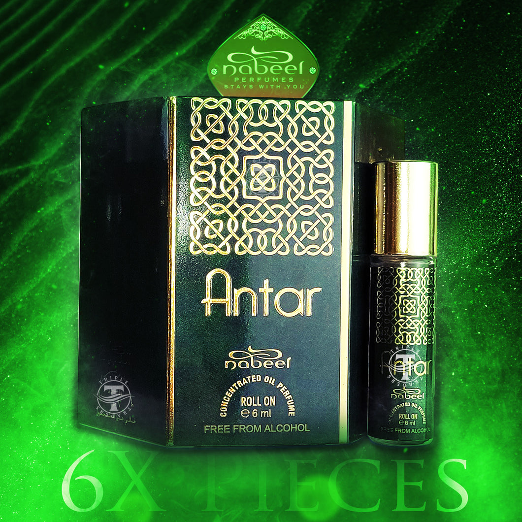 6X PIECES OF Antar Roll On Oil Perfume - By Nabeel ( 6ml  x 6 )