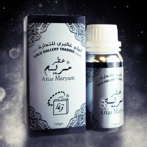 Attar Maryam - Silver - Oriental Concentrated Oil Perfume 100gm - Free From Alcohol - By Lulu Gallery