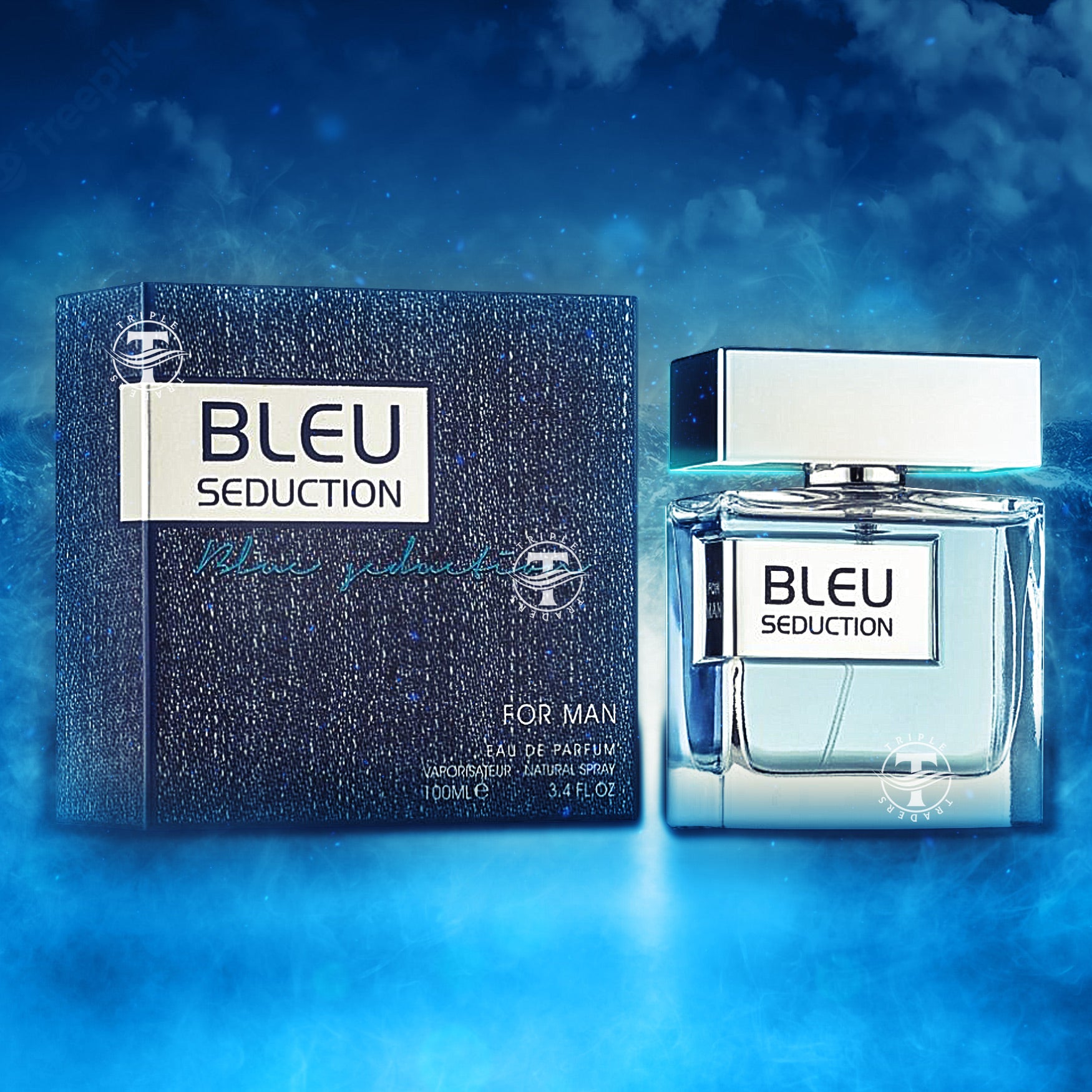 Bleu / Blue Seduction for Man Eau de Parfum 100ml (3.4 oz) by Fragrance World | Triple Traders