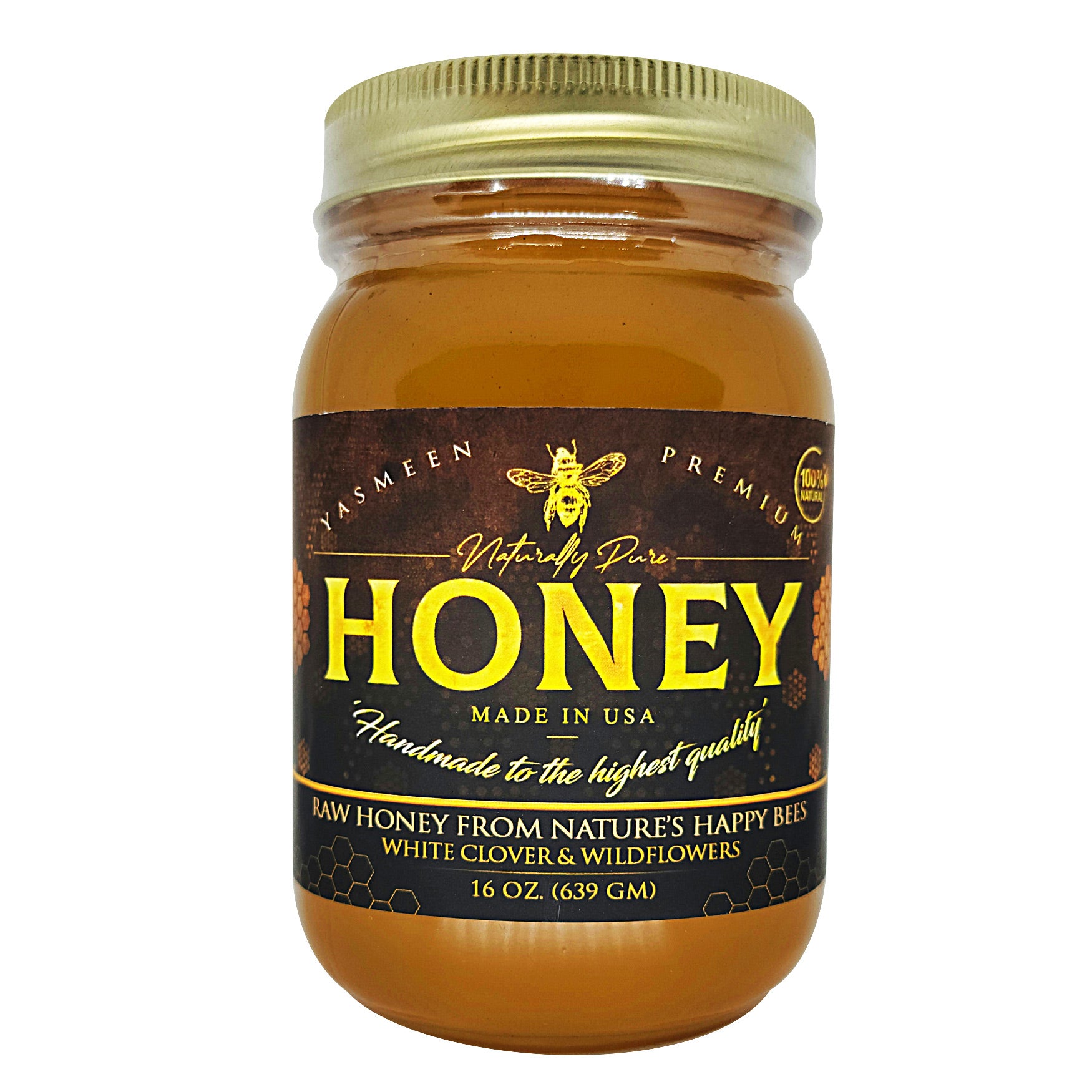 Naturally Pure Golden Honey - 100% Natural - Made in USA