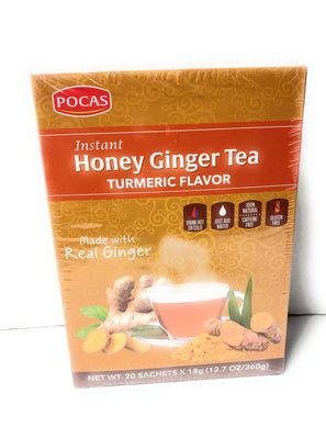 Pocas Honey Ginger Tea, Turmeric, 12.7 Ounce, 20 Bags