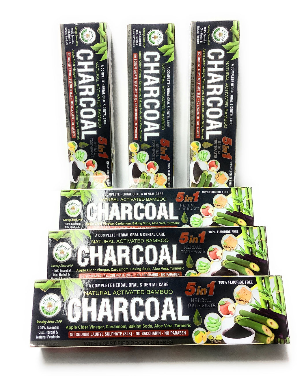( 6 Pack) Charcoal Herbal Toothpaste by Al Riyan