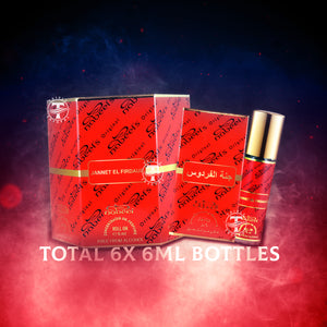 6X PIECES OF Jannet El Firdaus Roll On Oil Perfume - By Nabeel ( 6ml  x 6 )