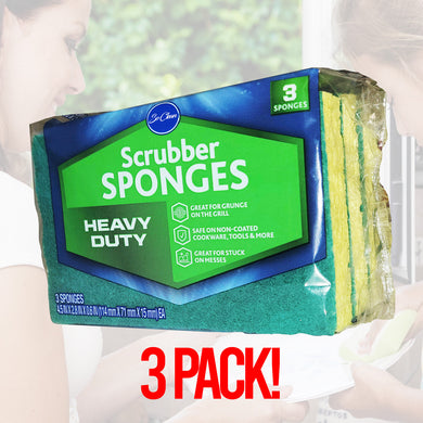 Scrubber Sponges - 3 PACK - Heavy Duty