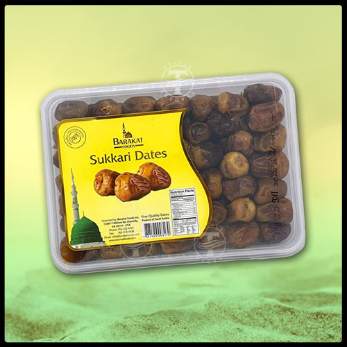 Sukkari Dates - Fine Quality Dates - Barakat Foods 100% Natural Dates 1kg ( 2.2LBSoz )