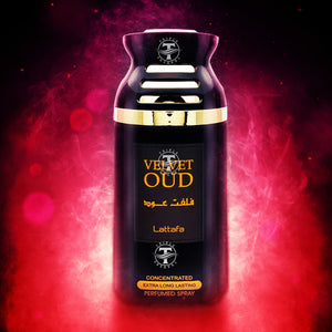 Velvet Oud | Concentrated Extra Long Lasting Perfumed Spray | Oriental Perfume 250ml | By Lattafa